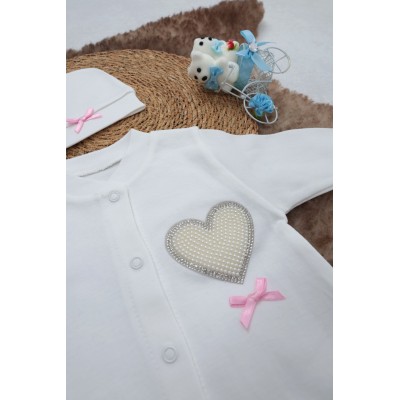 Sema Baby Pamuklu Bebek Tulum Seti 3-6 Ay - Love-Sema Baby Sema Baby Pamuklu Bebek Tulum Seti 3-6 Ay - Love-Sema Baby