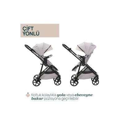 Chicco Seety Çift Yönlü Bebek Arabası - Florence Beige-Chicco