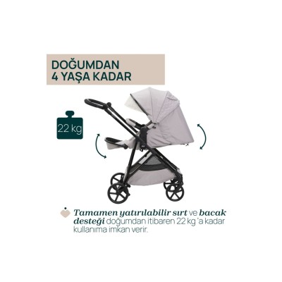 Chicco Seety Çift Yönlü Bebek Arabası - Florence Beige-Chicco