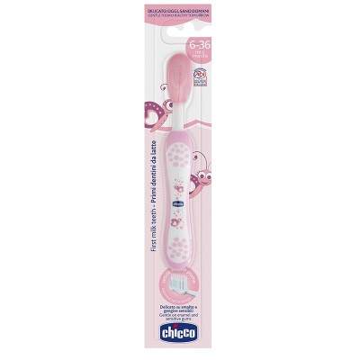 Chicco İlk Süt Dişi Fırçası Pembe 6-36 Ay-Chicco Chicco İlk Süt Dişi Fırçası Pembe 6-36 Ay-Chicco