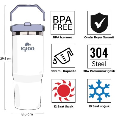 Igloo Powder Termos 900ml-MAVİ-BEYAZ-Igloo