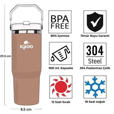 Igloo Powder Termos 900ml-KAHVERENGİ-Igloo Igloo Powder Termos 900ml-KAHVERENGİ-Igloo