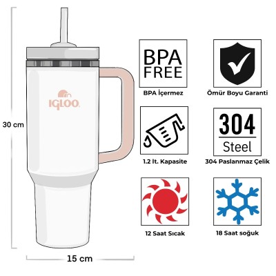 Igloo Stadler Thermo-Mug 1.2 Litre-BEYAZ-Igloo Igloo Stadler Thermo-Mug 1.2 Litre-BEYAZ-Igloo