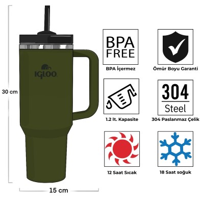 Igloo Stadler Thermo-Mug 1.2 Litre-HAKİ-Igloo