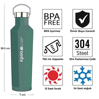 Igloo Pentagon Termos 750ml-YEŞİL-Igloo Igloo Pentagon Termos 750ml-YEŞİL-Igloo