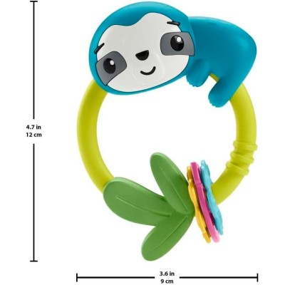 Fisher Price Eğlenceli Dostlar Çıngıraklı Dişlik - Makaralı Tembel Hayvan HJW11-HKD70-Fisher Price