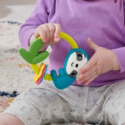 Fisher Price Eğlenceli Dostlar Çıngıraklı Dişlik - Makaralı Tembel Hayvan HJW11-HKD70-Fisher Price
