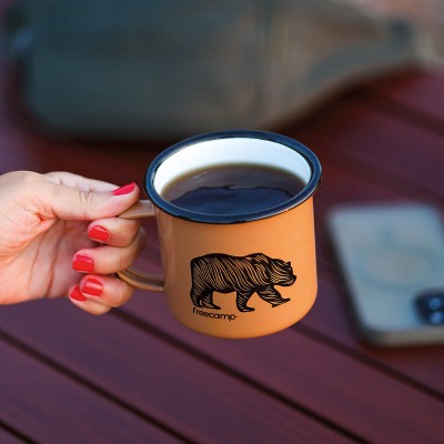 FreeCamp Campers Emaye Mug 350ml-BEJ-FreeCamp FreeCamp Campers Emaye Mug 350ml-BEJ-FreeCamp