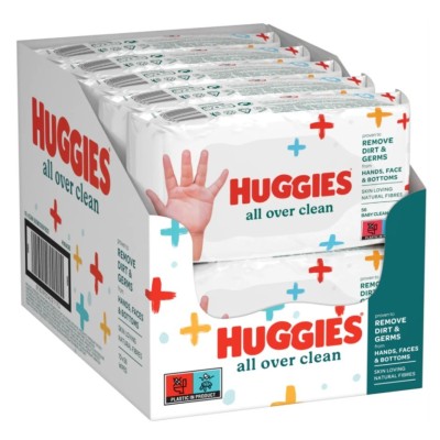 Huggies All Over Clean Bebek ve Çocuk Islak Mendili 10x56 Yaprak-Huggies