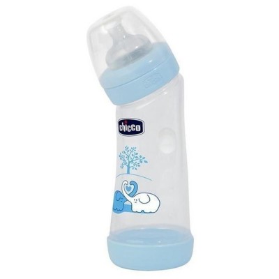 Chicco Eğimli Biberon 250 ml - Mavi-Chicco Chicco Eğimli Biberon 250 ml - Mavi-Chicco