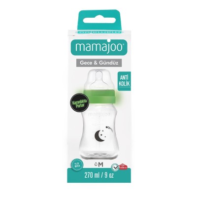 Mamajoo Gece & Gündüz Biberonu 270 ml & Anti-Kolik Biberon Emziği No:2 / M-Mamajoo Mamajoo Gece & Gündüz Biberonu 270 ml & Anti-Kolik Biberon Emziği No:2 / M-Mamajoo