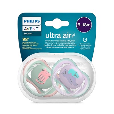 Philips Avent SCF085/18 Ultra Air Emzik 6-18 Ay 2li Kız-Philips Avent Philips Avent SCF085/18 Ultra Air Emzik 6-18 Ay 2li Kız-Philips Avent