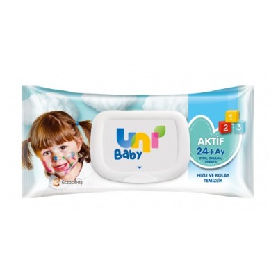 Uni Baby Aktif Bebek Islak Mendil 24+ Ay 52 Adet-Uni Baby Uni Baby Aktif Bebek Islak Mendil 24+ Ay 52 Adet-Uni Baby