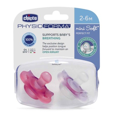 Chicco PhysioForma Mini Soft 2'li Emzik 2-6 Ay Kız-Chicco Chicco PhysioForma Mini Soft 2'li Emzik 2-6 Ay Kız-Chicco