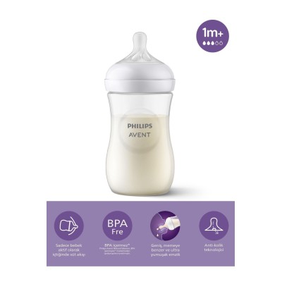 Philips Avent Natural Response PP Biberon 1 Ay+ 260 ml, Tepkili Biberon Emziği SCY903/01-Philips Avent Philips Avent Natural Response PP Biberon 1 Ay+ 260 ml, Tepkili Biberon Emziği SCY903/01-Philips Avent