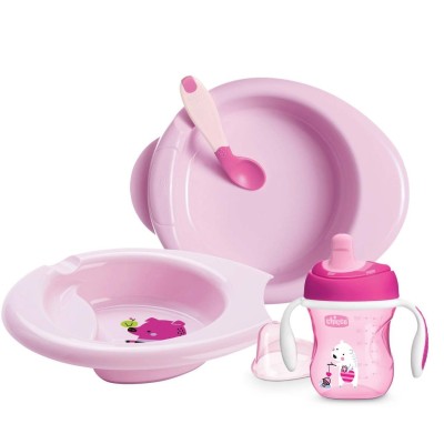 Chicco 4 Parça Beslenme Seti +6 Ay - Kız-Chicco Chicco 4 Parça Beslenme Seti +6 Ay - Kız-Chicco