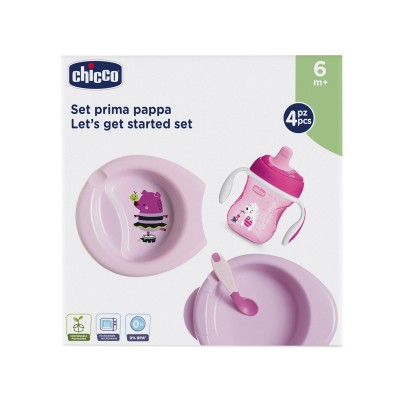 Chicco 4 Parça Beslenme Seti +6 Ay - Kız-Chicco Chicco 4 Parça Beslenme Seti +6 Ay - Kız-Chicco
