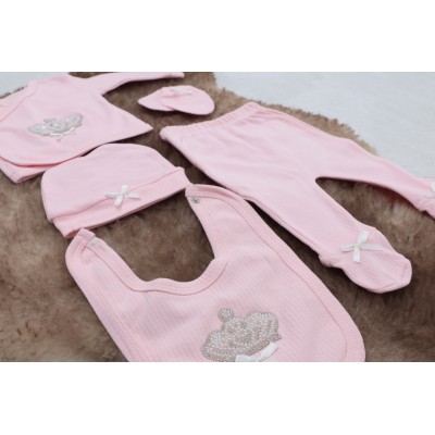 Sema Baby 5 Parça Hastane Çıkışı Zıbın Seti 0-3 Ay - Queen-Sema Baby Sema Baby 5 Parça Hastane Çıkışı Zıbın Seti 0-3 Ay - Queen-Sema Baby
