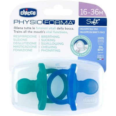 Chicco PhysioForma Soft 2'li Silikon Emzik 16-36 Ay Erkek-Chicco